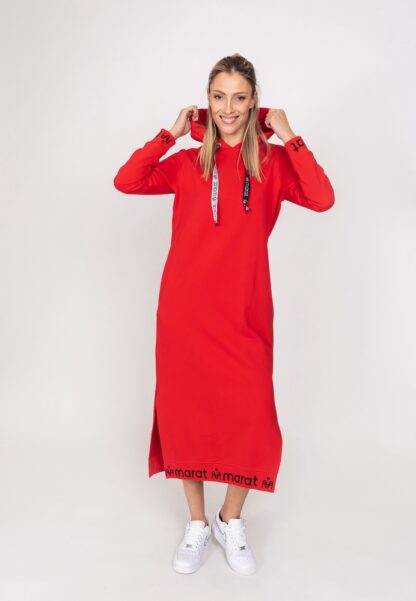 SNP41010-Naiste-kapuutsiga-kleit-Punane-3